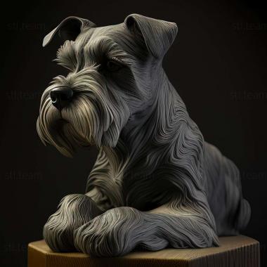 3D model Zwergschnauzer dog (STL)