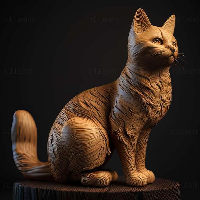 3D model Karelian Bobtail cat (STL)