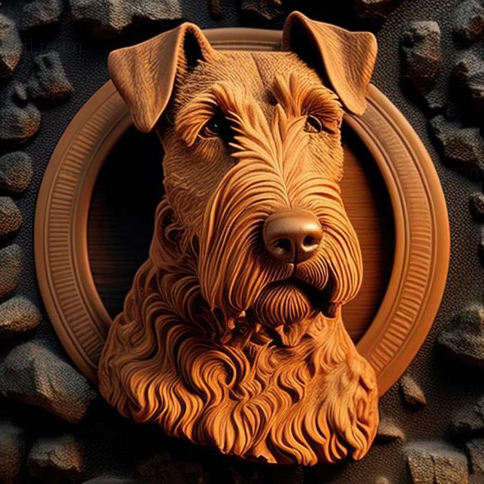 3D model Airedale Terrier dog (STL)