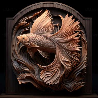 3D model Voilehvostaya fighting fish fish (STL)