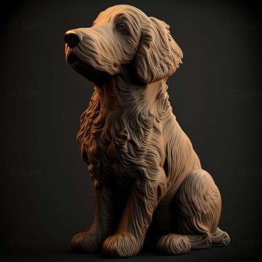3D модель Кучерява собака ретрівер (STL)