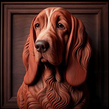 3D model Red Breton Basset dog (STL)