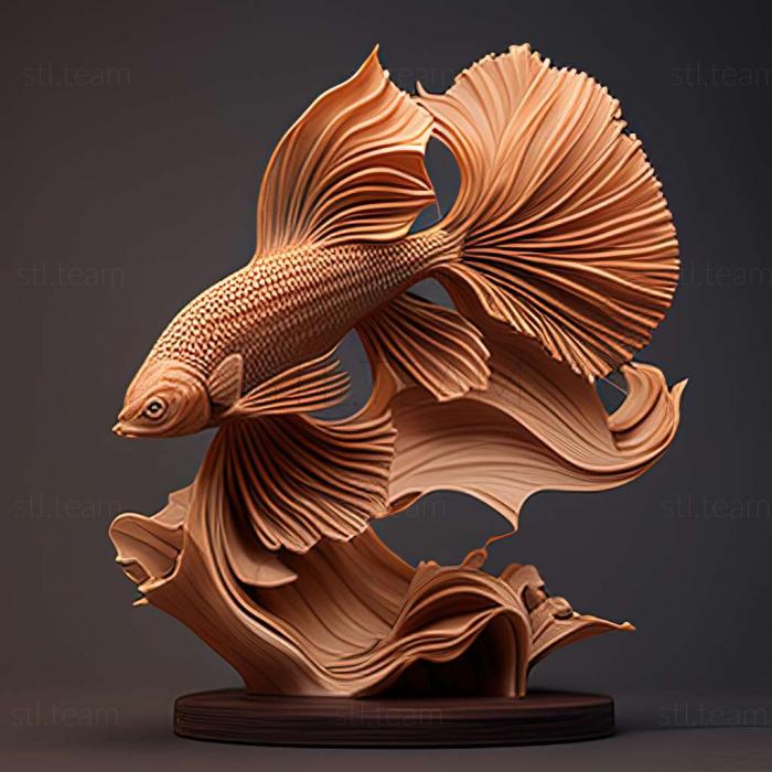 3D model Brush  tailed fighting fish fish (STL)