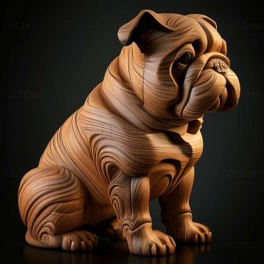 3D model Catahula Bulldog dog (STL)