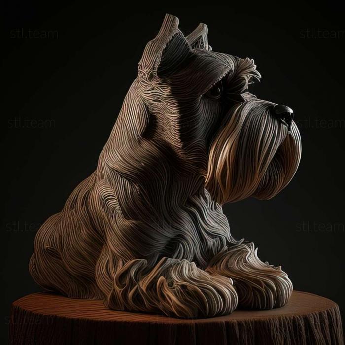 3D model Zwergschnauzer dog (STL)