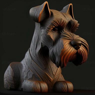 3D model Zwergschnauzer dog (STL)