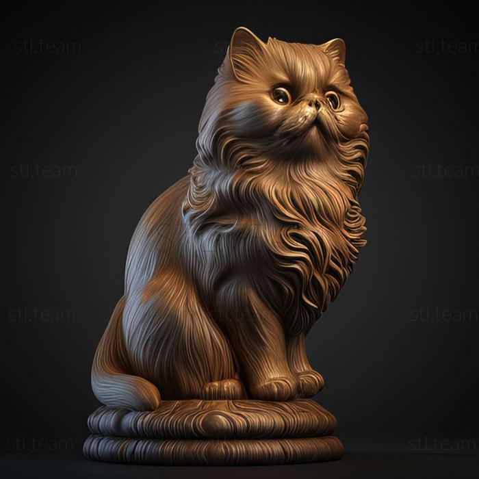 3D модель Британська довгошерста кішка (STL)