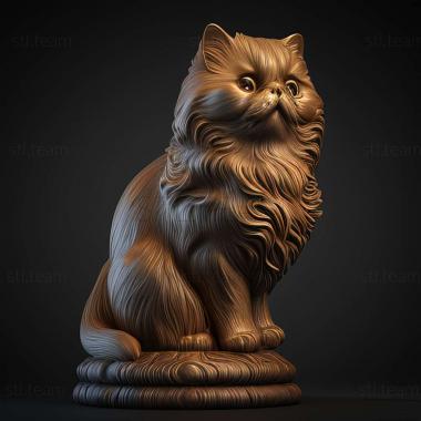 3D model British Longhair cat (STL)