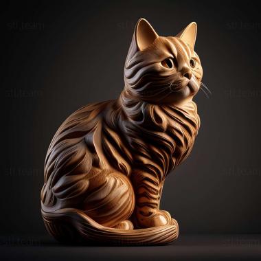 3D модель Американский бобтейл кот (STL)