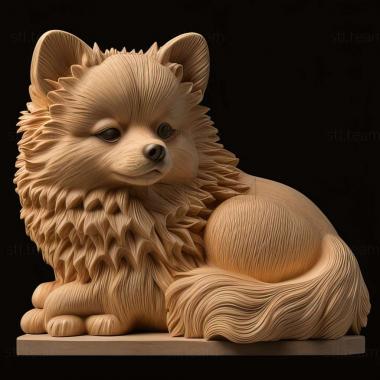 3D model Japanese Pomeranian dog (STL)