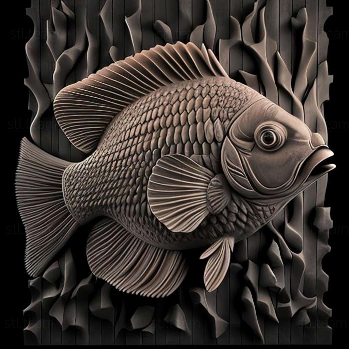 3D model Cichlid parrot fish (STL)