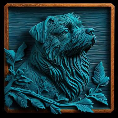 3D model Blue Gascon Griffon dog (STL)