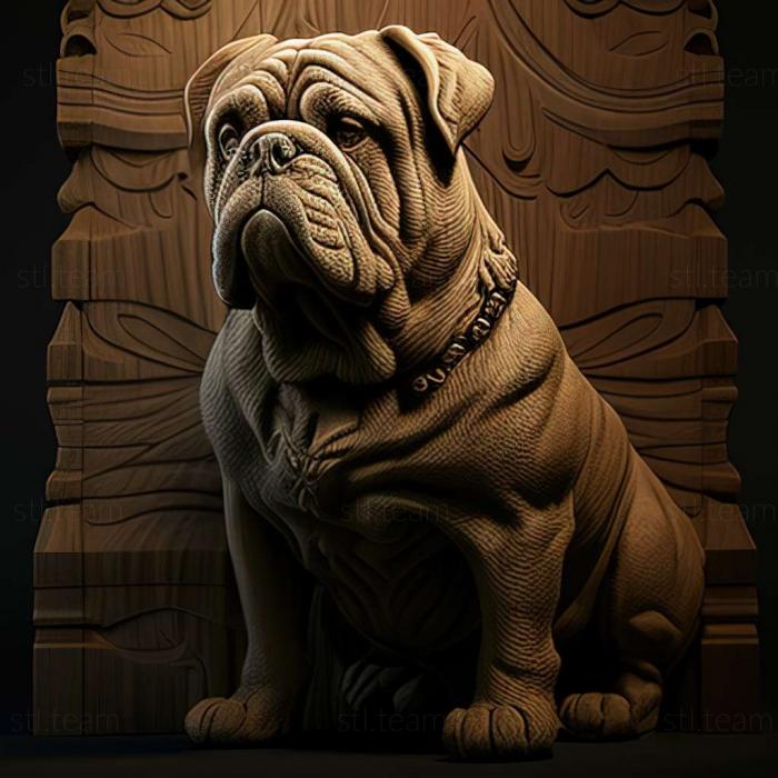 3D модель Недавно созданная собака старого английского бульдога (STL)