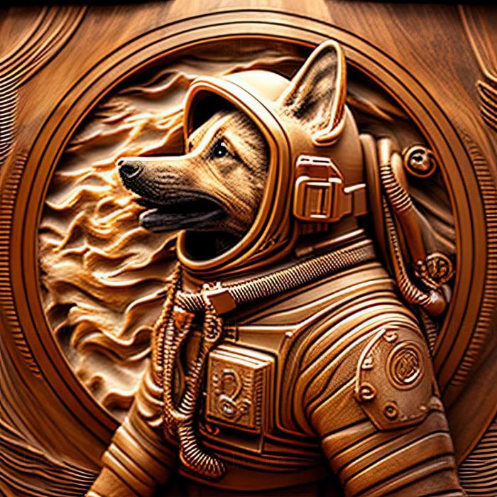 3D модель Хоробрий собака-космонавт знаменита тварина (STL)