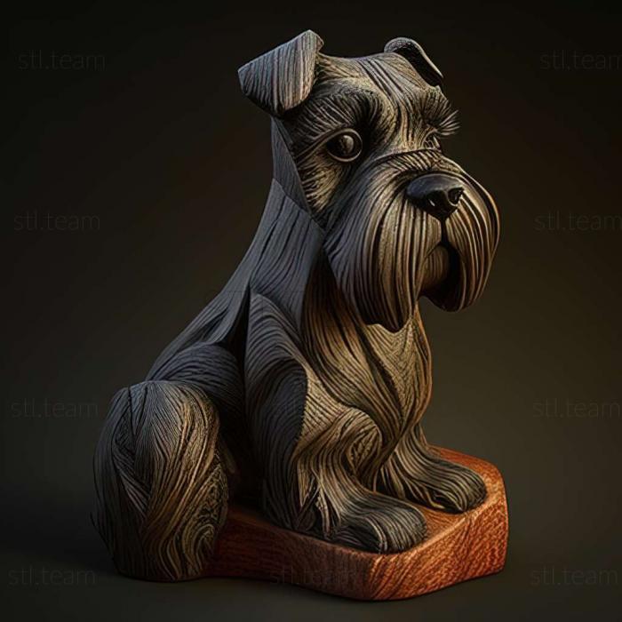 3D model Zwergschnauzer dog (STL)