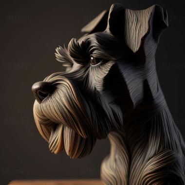 3D model Zwergschnauzer dog (STL)