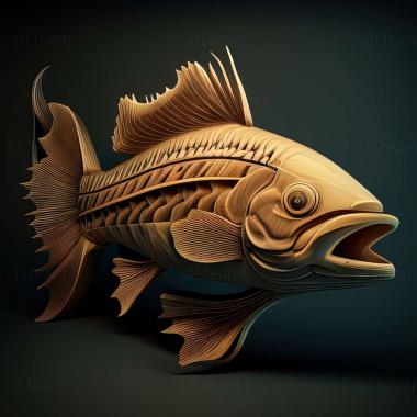 3D модель Пятиполосна риба барбус (STL)