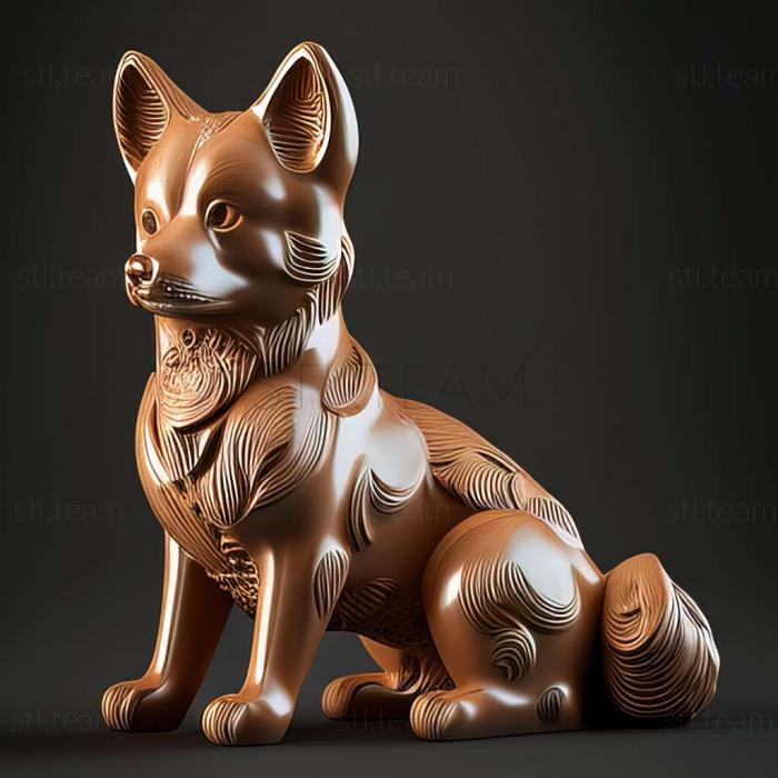 3D model Shikoku dog breed dog (STL)