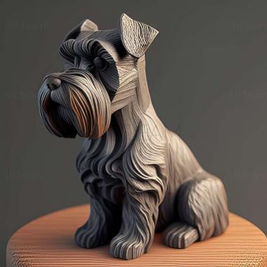 3D model Zwergschnauzer dog (STL)