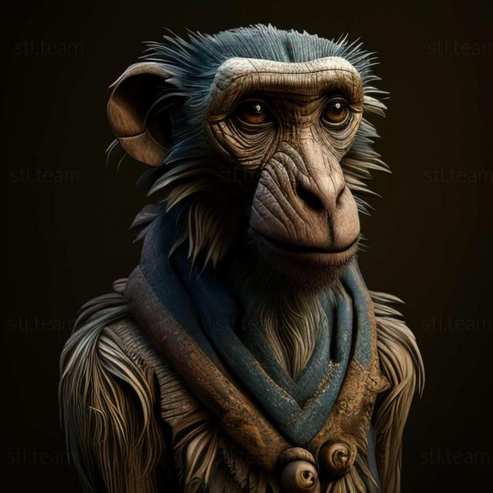 3D model Jack baboon famous animal (STL)