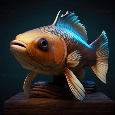 3D model Hemichromis handsome fish (STL)