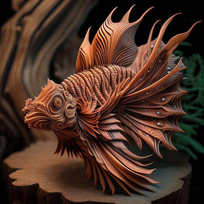 3D model Indian lionfish fish (STL)