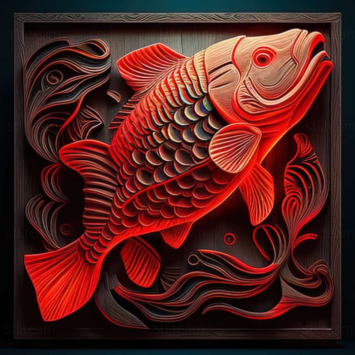 False red neon fish