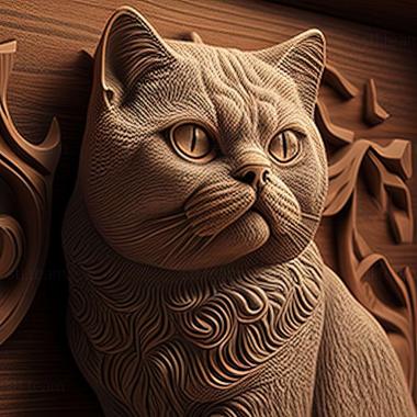 3D model British Shorthair cat (STL)