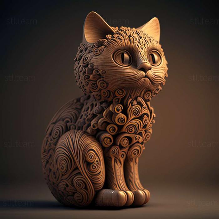 3D модель Знаменита тварина кішка Сибілла (STL)