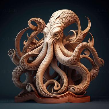 3D model Octopus bimaculatus (STL)