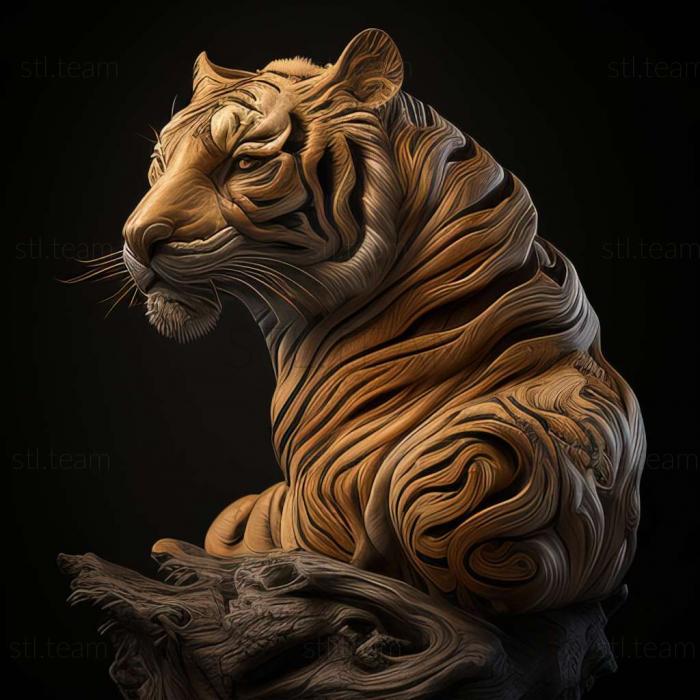 Animals tiger 3Dstunning bald