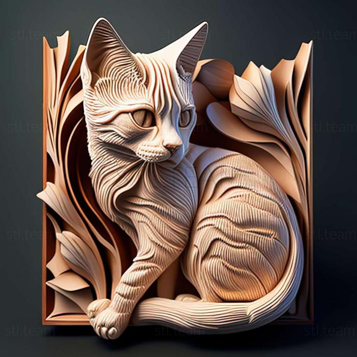 3D model Colorpoint Shorthair cat (STL)