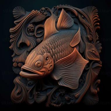 3D model Sumatran barbus fish (STL)