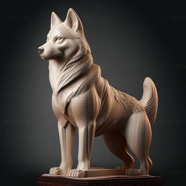 3D model EaSiberian Husky dog (STL)