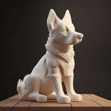 3D model White Swiss Shepherd dog (STL)