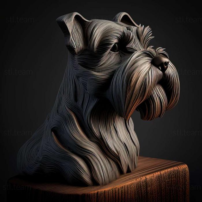 3D model Zwergschnauzer dog (STL)