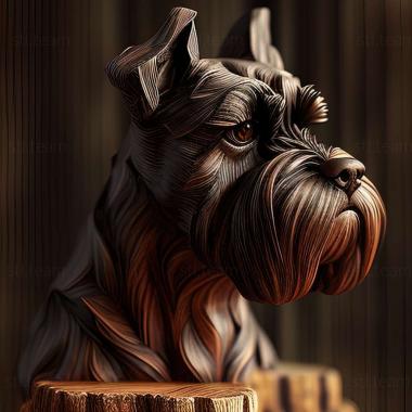 3D model Zwergschnauzer dog (STL)