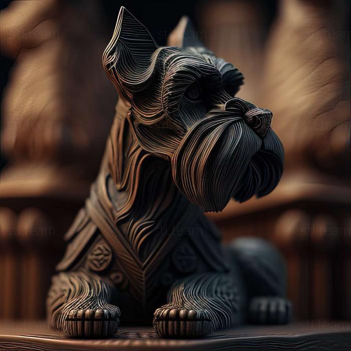 3D model Zwergschnauzer dog (STL)