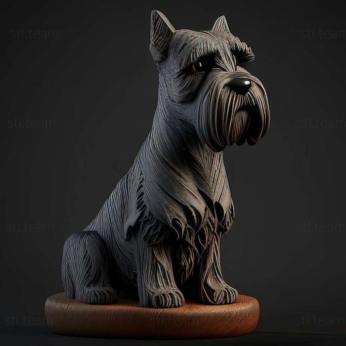 3D model Zwergschnauzer dog (STL)