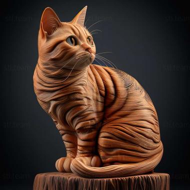 3D модель Американская жесткошерстная кошка (STL)