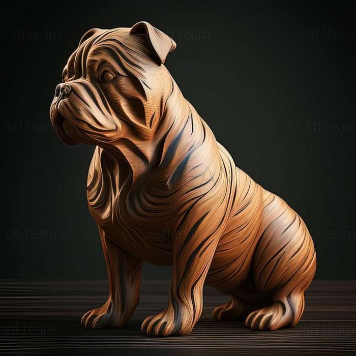 3D model American Bully dog (STL)