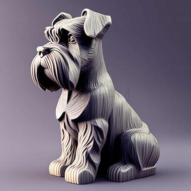 3D model Zwergschnauzer dog (STL)