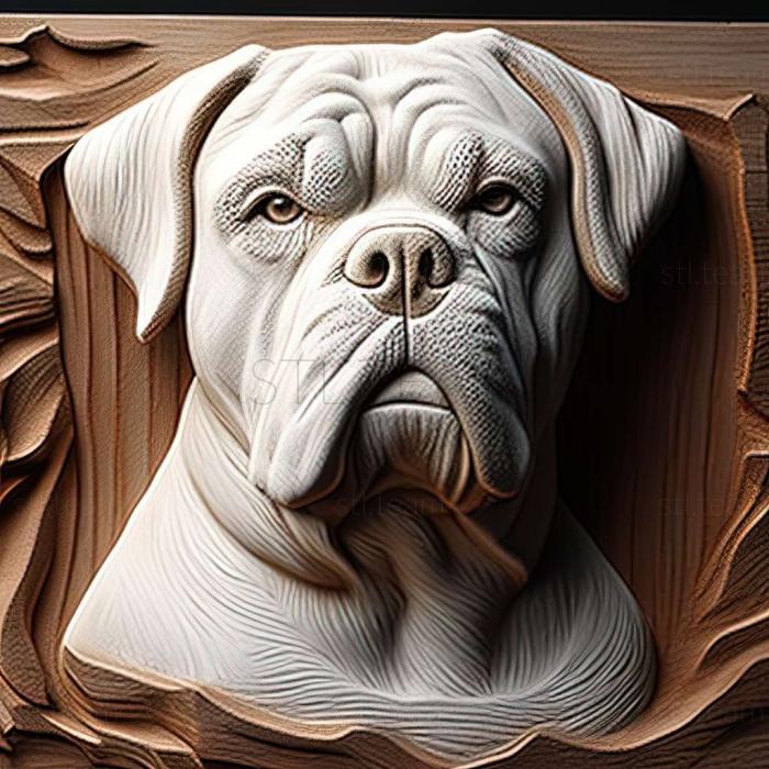 3D model American Bulldog dog (STL)