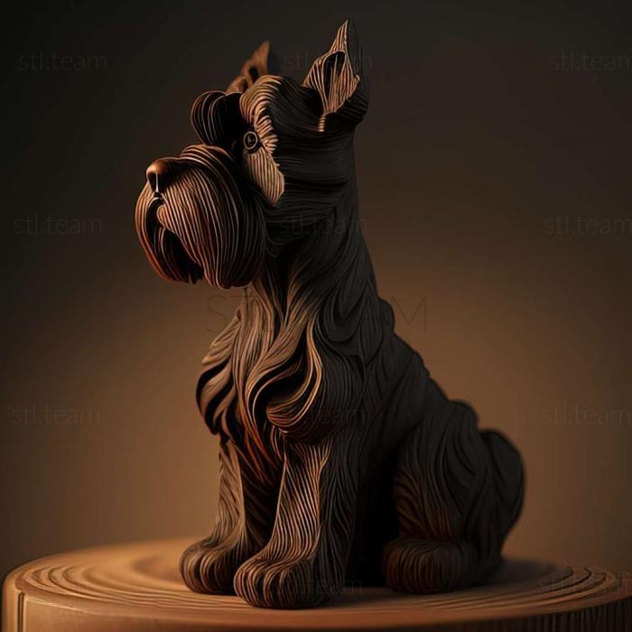 3D model Zwergschnauzer dog (STL)