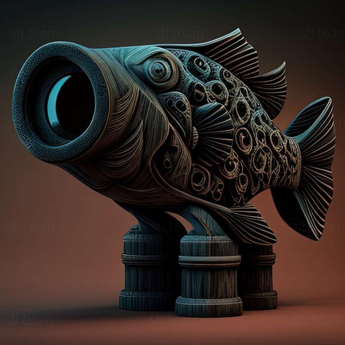 3D model Black fish telescope (STL)