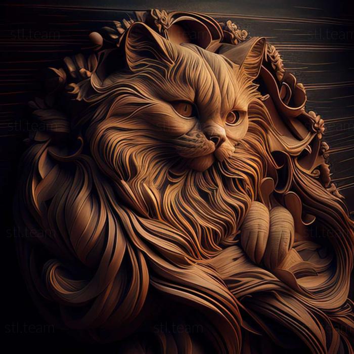 3D model Oriental Longhair cat (STL)