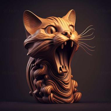 3D model Meow cat famous animal (STL)