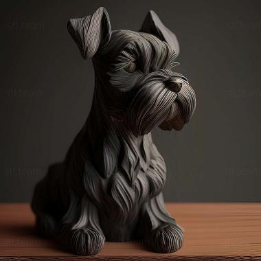 3D model Zwergschnauzer dog (STL)