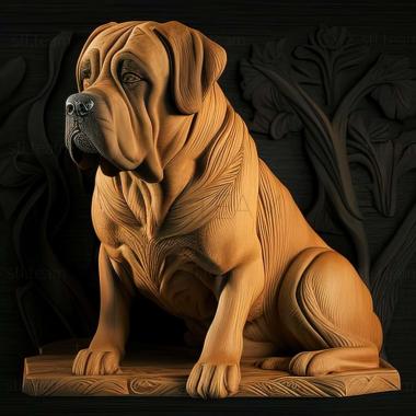 3D model English Mastiff dog (STL)