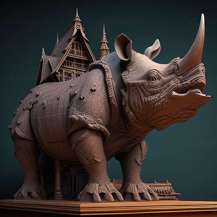 Animals rhino 3d architecture